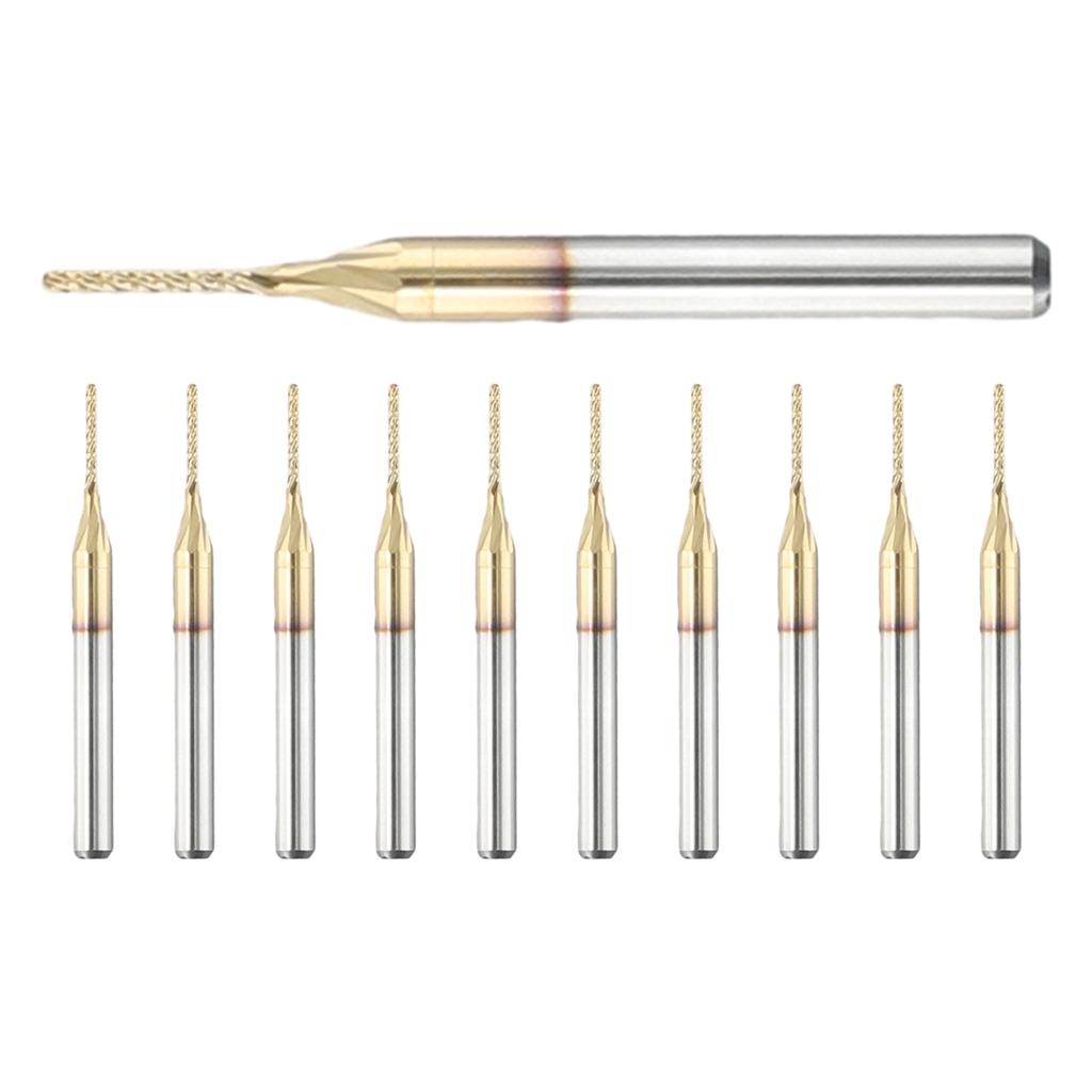PCB Machine Milling Cutter Drill Bit Engraving Router Bits Titanium Coat 1mm CNC Carbide End Mill For Glass Fiber