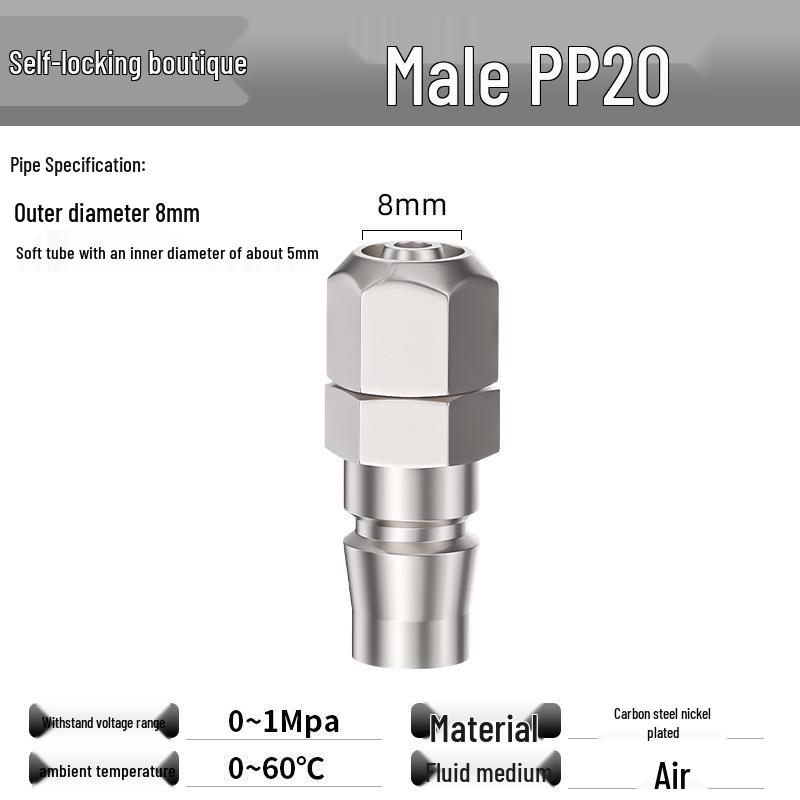 C-type Self-locking Pneumatic Quick Connector - Air Hose & Air Gun Male/Female Quick Connect Plug Accessories