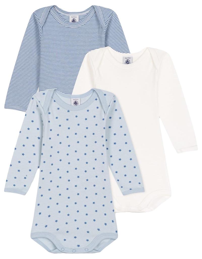 set of 18 81cm [Petit Bateau] Long-sleeved bodysuit, 3, A0BRJ, multi-color 1, months,