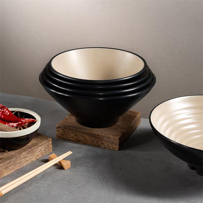 Mattierte Melamin Ramen Schüssel Rund Großkalibrige Nudelschüssel Geschirr für Küche Restaurant Imitationsporzellan Salat Suppenschüssel