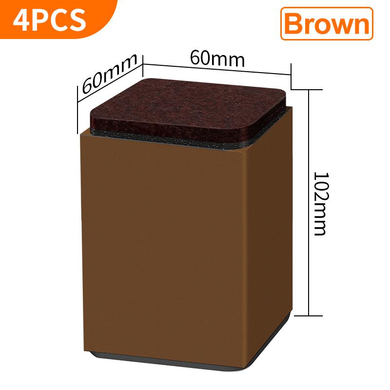 4PCS Carbon Steel Furniture Riser Beg Leg Raiser Adds Height To Heavy Furniture Round Square Sofa Chair Table Feet Riser Black