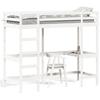 VidaXL Lit Superposé avec Bureau, Lit Mezzanine avec Sommier à Lattes pour Enfant, Meuble de Chambre, Moderne, Blanc 75x190 842863