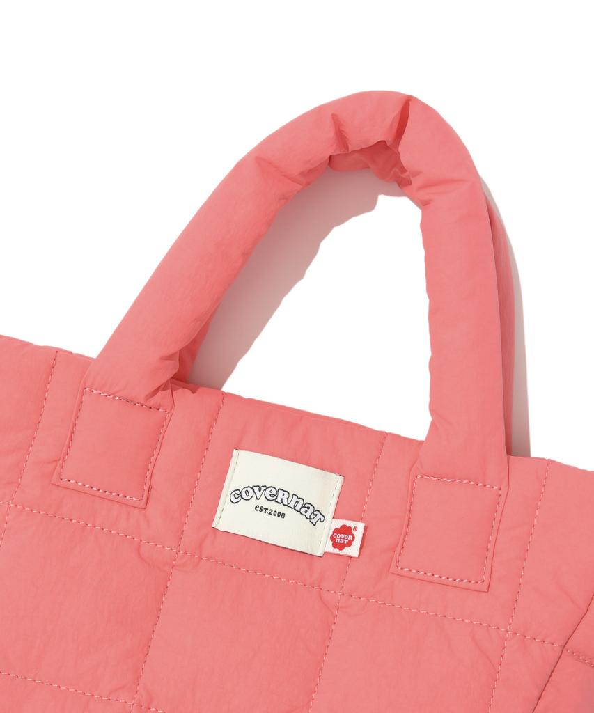 Covernat Woman Clover Heart Quilted Mini Tote Bag Pink