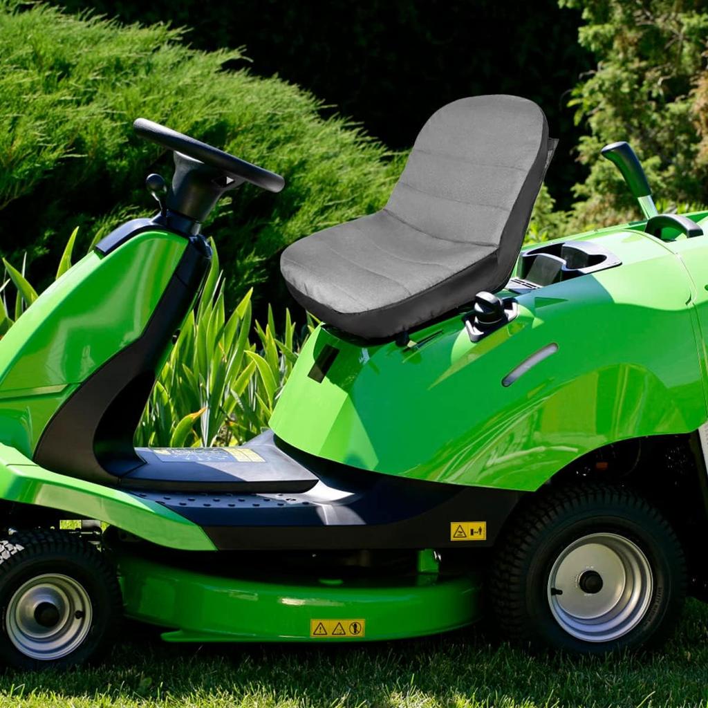 Tractor Seat Cover, 600D Oxford Cloth Waterproof Lawn Mower Seat Protector, Universal Riding Mower Seat Cover with Pocket for 12.5”-14”H Seats