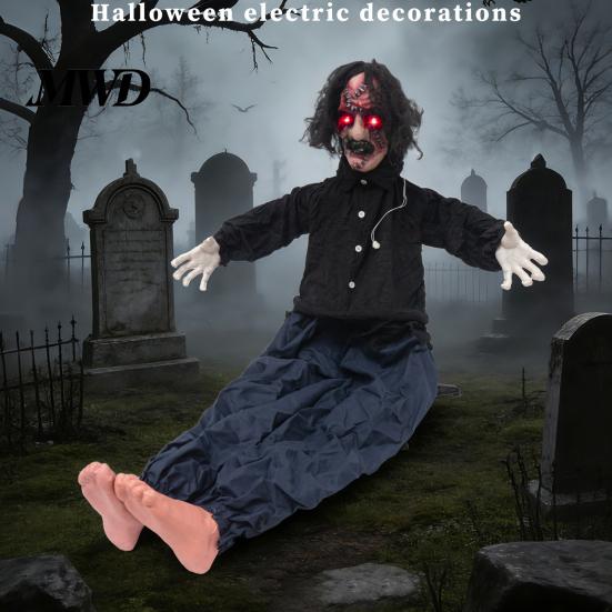 Triggered Roaring Motion Decoration Animated Zombie Halloween Decoration, Creepy Sound Activated Haunted House Prop with Scary Atmospheric Horror