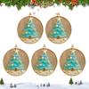 Adorno Navideño Inspirado en el Océano Árbol de Resina con Concha de Vidrio Marino y Estrella de Mar para la Cima Decoración Colgante Navideña Costera para Árbol Decoración para Espejo de Coche