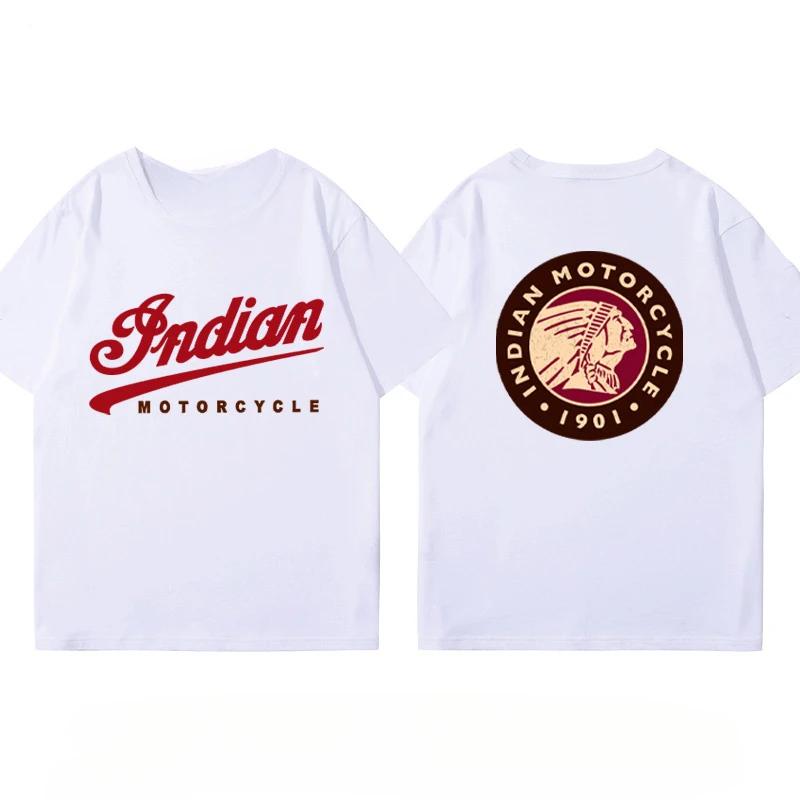 Tricou Indian Motorcycle Locomotivă Grea Croazieră Costum de Călărie Imprimeu Club Bumbac de Vară Casual Motocicletă Bărbați și Femei