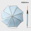 Straight umbrella Modern minimalist creative solid color Durable vinyl petal fresh long handle umbrella Solid wood handle umbrella