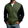 Pull zippé pour homme à col montant et sweat à manches longues
