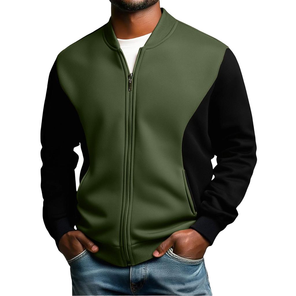 Pull zippé pour homme à col montant et sweat à manches longues