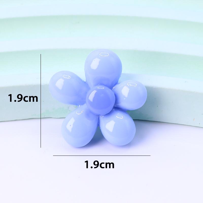 Glossy Pink Five-Petal Flower Resin Hair Clips & DIY Accessories