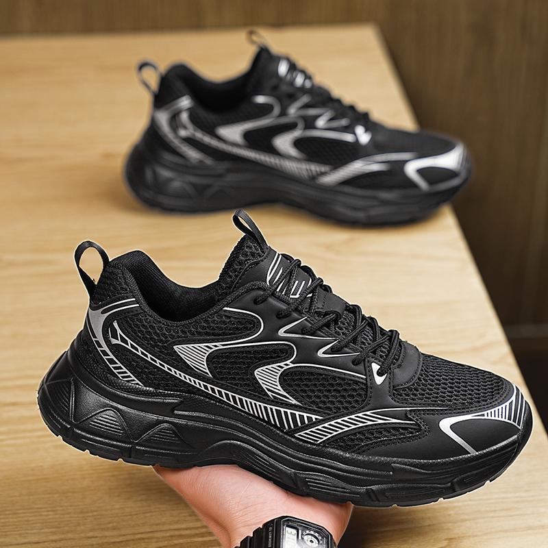 Versatile Men's Chunky Sneakers Large Size Running Shoes Breathable Outdoor Jogging Soft Sole Cushioining Leisure Walking Shoes
