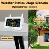 Color Screen Smart Weather Station, USB Output Indoor and Outdoor Thermometers and Hygrometers, KTY
