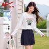 Women's 100% Cotton Long Sleeve Crew Neck T-Shirt