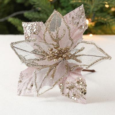 18cm Weihnachtsstern Glitzer Blume DIY Kunstblumen Weihnachtsblumen Große Hängende Ornamente Weihnachtsbaum Dekorationen