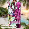 Chainsaw Man Beach Towel, Personalized Custom Name Text, Quick Dry Large Absorbent Towel For Beach Pool
