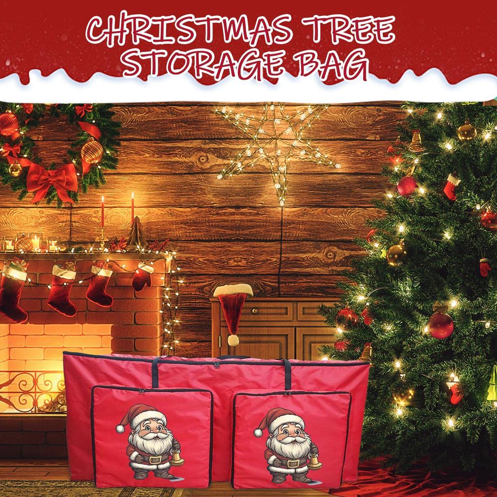 Christmas Tree Storage Dustproof Organizer With 2 Front Pockets Holiday Wreath Storage Container For Laundry Garage Living Room