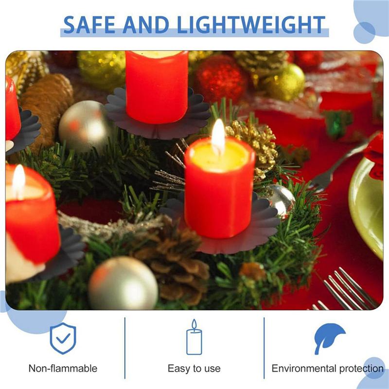 

ABJI-16Pack Wreath Candle Holders 7.5Cm, Metal Advent-Candle Holder, Pillar Candles, Taper Candle Wreath For Plugging чёрный