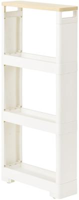JEJ Astage Gap Storage Rise Super Slim Rack, White, Approx. 12 X 40 X H85cm, Made In Japan, Kitchen Cart, Laundry, Kitchen Storage