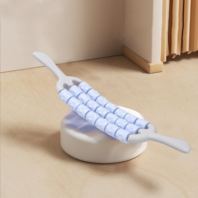Wolf Fang Massage Stick Yoga Soothes Muscles Relax Rollers Four Rows All-round Bendable Back Massage Stick