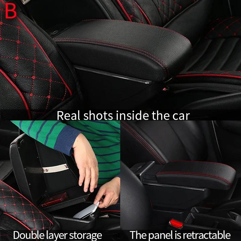 For TOYOTA Yaris Vitz Car Armrest Box Car Accessories Interior Parts Details Double-Layer Storage Box Retrofit Parts