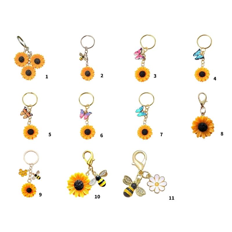 Sonnenblumen-Anhänger Schlüsselanhänger Für Naturliebhaber Mit Realistischem Harz Und Design