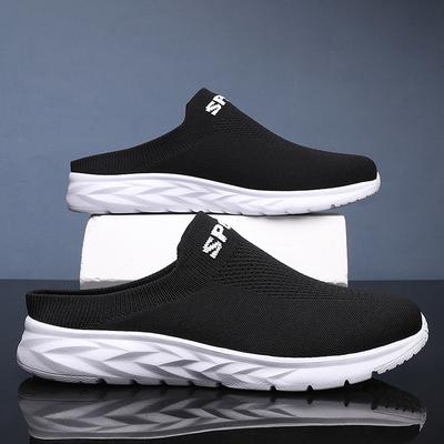 Leichte Herren-Halbschuhe Atmungsaktive Herren-Slipper Mode Freizeitschuhe Rutschfest Männlich Flach Slipper Outdoor Große Größe