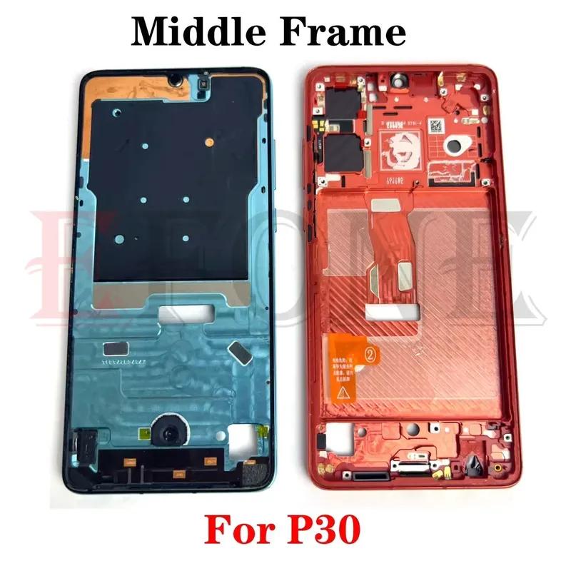 OG For Huawei P20 P30 P40 P50 P50E P60 P70 Pro Plus Ultra Art Middle Frame Housing Front LCD Bezel Cover With Side Button