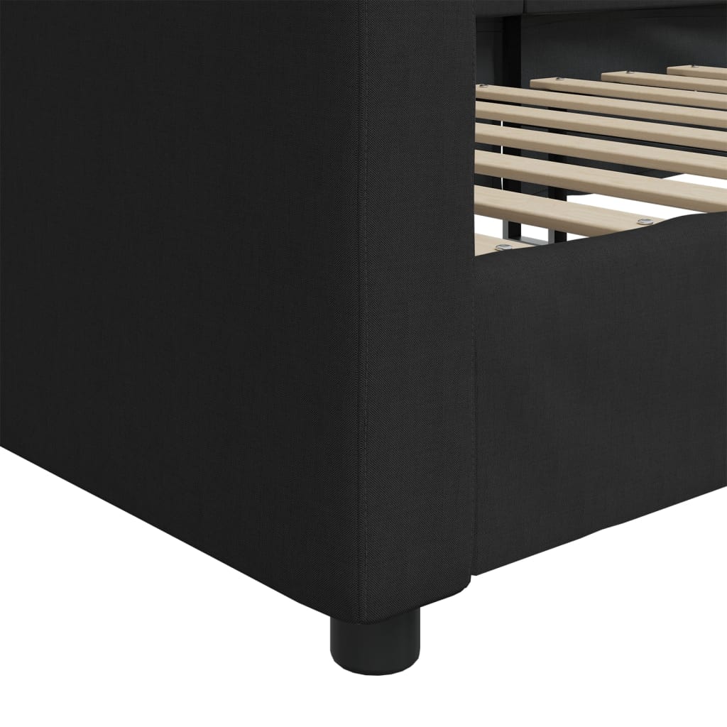 Daybed Black 100x200 Cm Fabric