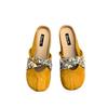 Internet celebrity flat-bottomed bag head half slippers women's summer wear 2025 new French Mary Jane Muller small sandals with skirt