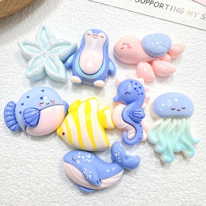 

Marine Resin Accessories DIY Handmade Patch Phone Case Hair Accessories Hair Clip Accessories 10pcs різнокольоровий