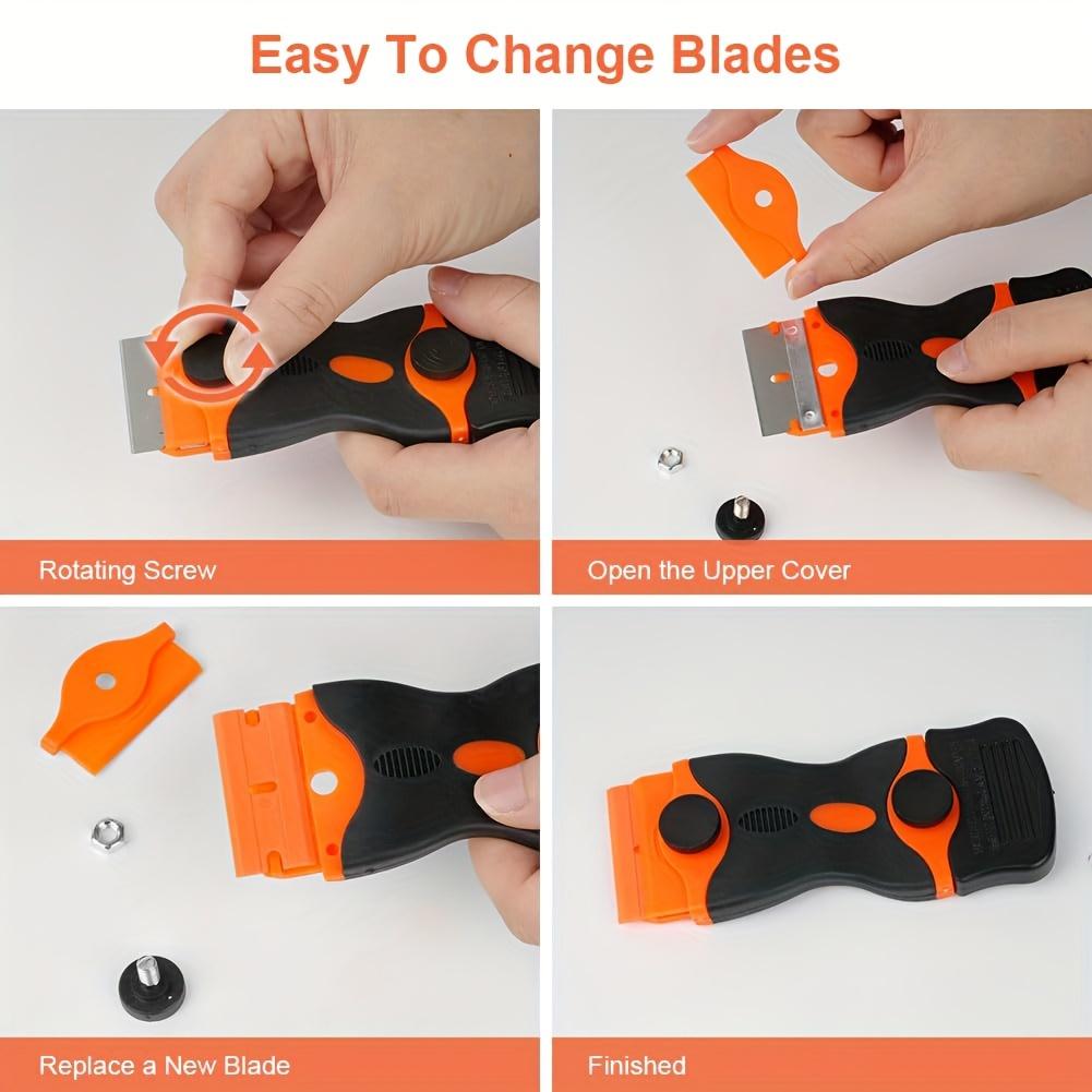 21pcs Razor Blade Scraper Double Edge Razor Scraper Remover Tool with Razor Blades for Labels Stickers Decals Removal Tint Vinyl
