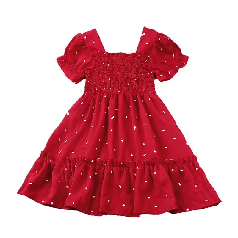 2025 Sommer Mädchen Polka Dot Prinzessinnenkleid - Kurzärmelig und Modisch