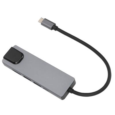 5 In 1 Type C Hub Aluminium Alloy Silver Gray High Speed USB C Dock Multiport Adapter for Type C Device