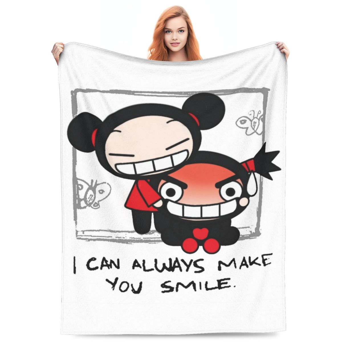 

Soft Warm Blanket Travel Office Pucca Funny Love Always Make You Smile Throw Blanket Flannel For Outdoor Novelty Sofa Bed Cover 75x90cm