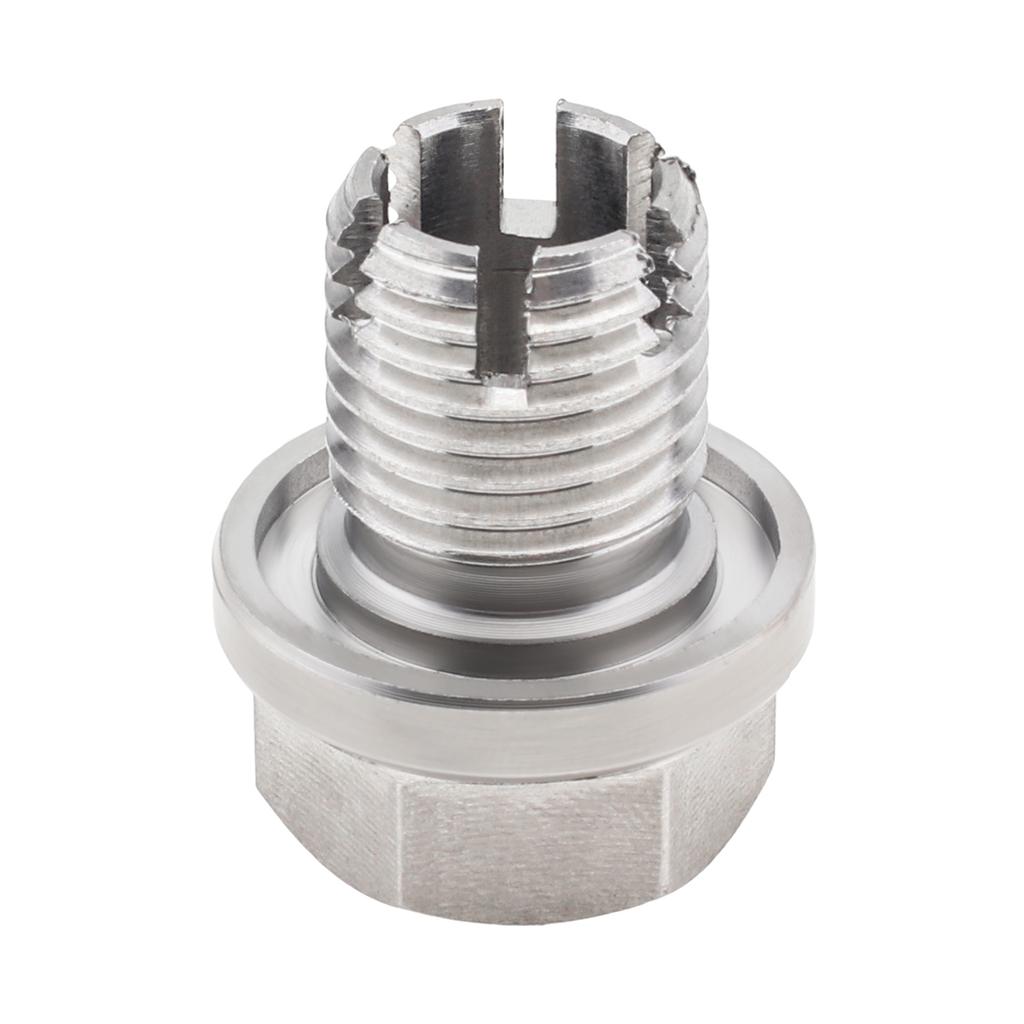 M14.1X1.5 Edelstahl Selbstschneidende Ölablassschraube Gewindereparaturset mit O-Ring Inbusschlüssel für Ölwanne Silber