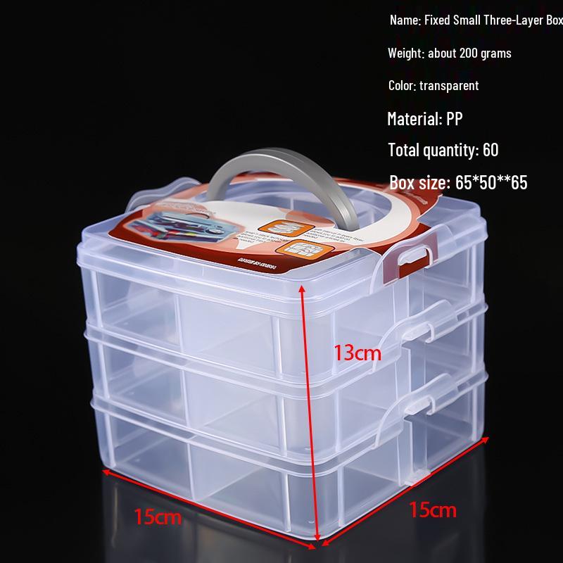 Transparent Storage Box for Electronics, Jewelry, Tools, Plastic Parts, and Fishing Tackle with Large Fixed Grids