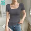 NOMe Women's French Square Neck Short Sleeve T-Shirt