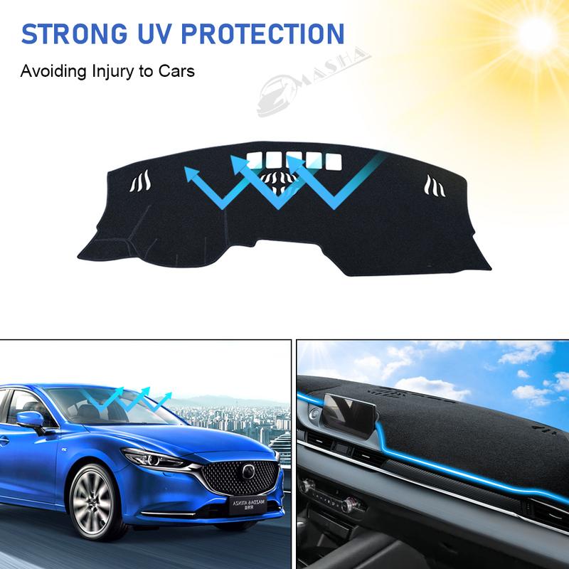 Car Dashboard Cover For Mazda 6 Atenza GJ GL 2018-    Pad Dash Mat SunShade Carpet Accessories Nonslip Protector