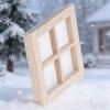 Wooden Dollhouse Diy Miniature Door And Window Set For Crafting And Home Decoration