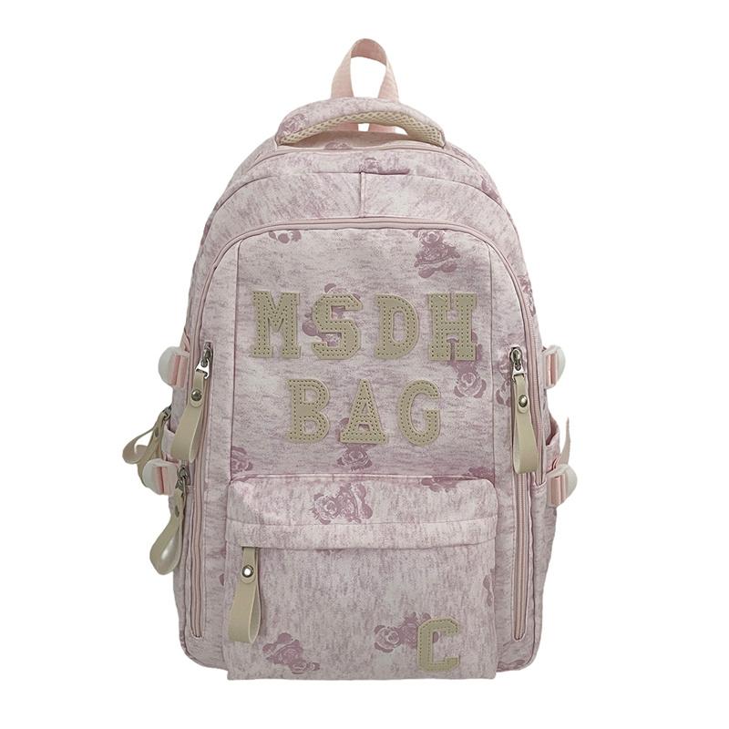 Student s Large Capacity School Bag Cartoon Bear Women s Backpack Bag розовый