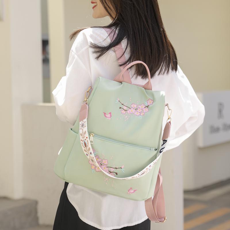 Waterproof Oxford Women Backpack Fashion Anti-theft Women Backpacks Flower Print Girls School Bag 2023 Summer Large Backpack