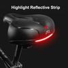 Hollow Breathable Bicycle Saddle Men Women MTB Road Bike Saddle Shock Absorbing Comfortable Big Butt Bike Seat Safety Warning