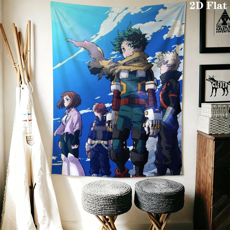 My Hero Academia Wall Tapestry Aesthetic Wall Hanging Printed Fabric Blanket Decorative Tapestries for Bedroom Living Room Home Decor