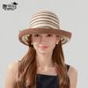 Summer Striped Sun Hat Women Outdoor Outing Beach Sun Hat Fashion Straw Bucket Hat