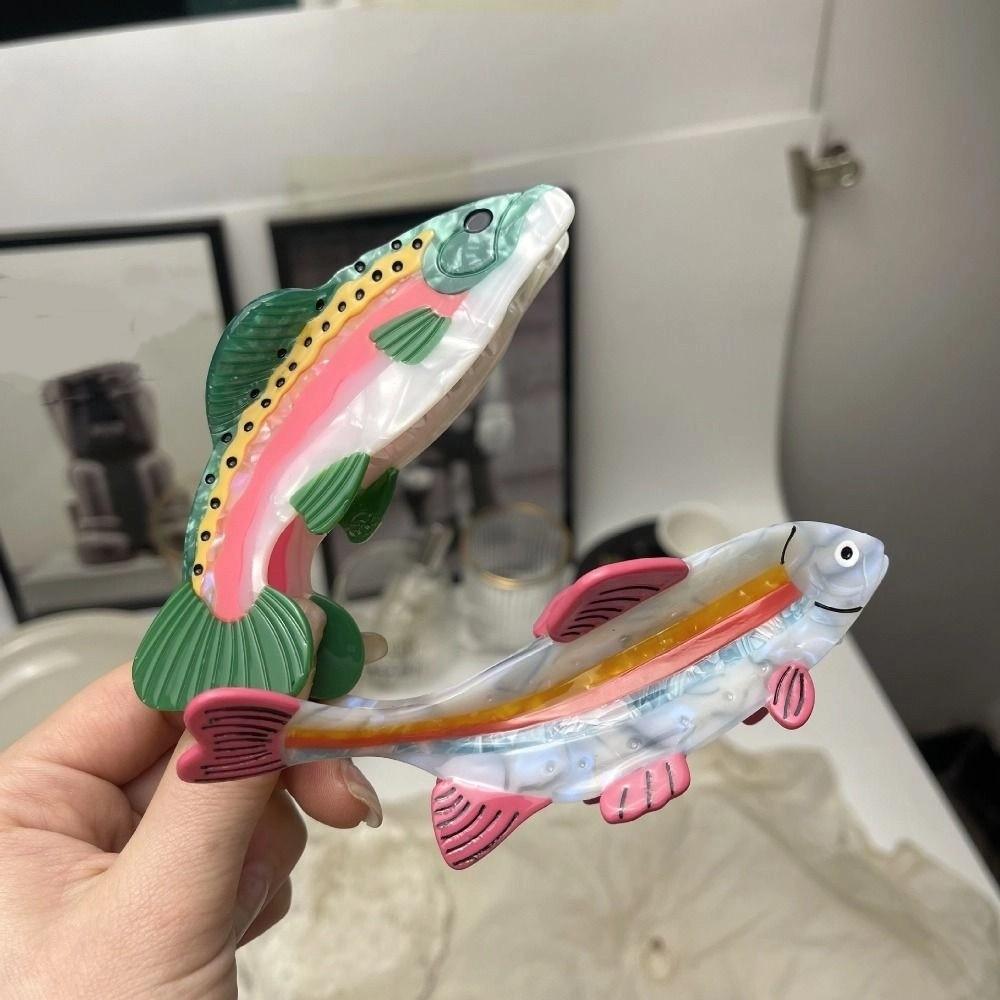 Acetic Acid Ocean Animal Hair Clip Cute Geometry Shark Clip Small Fish Hair Claw  Female