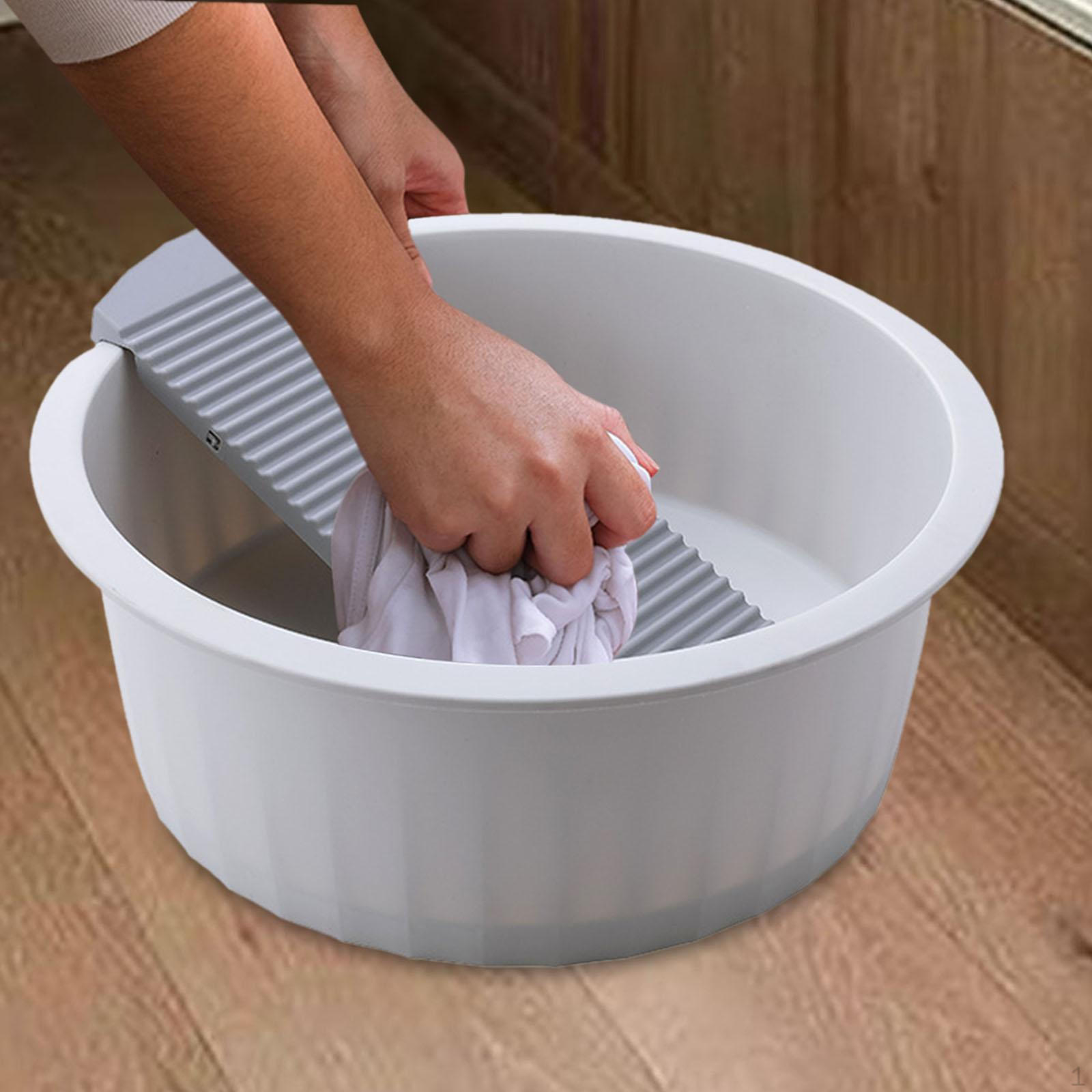 

Washboard Laundry Tub for Hand Washing Clothes, Compact Basin Home Use сірий колір