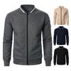 Uomo Felpa Cappotto Collo Alto Manica Lunga Patchwork Colore Cerniera Patta Giacca Cappotto con Tasche Orlo Elastico Sport Outwear