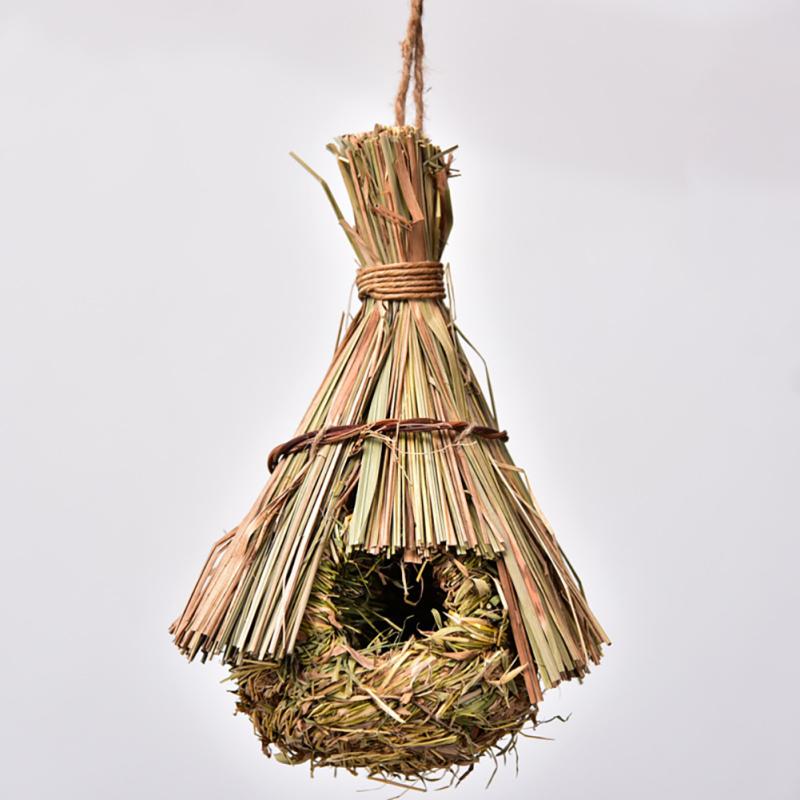 Hängendes Vogelnest für Haustiere im Freien, handgewebtes dekoratives Vogelhaus, Vogelkäfig, Unterschlupf für den Garten