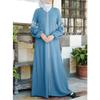 Damen Ethnisches Patchwork-Kleid mit Stickerei – Langärmeliges Colorblock-Gewand